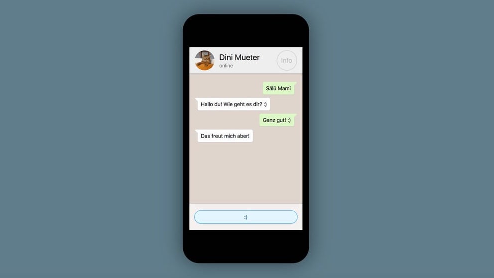 Webseite die wie ein Smartphone aussieht