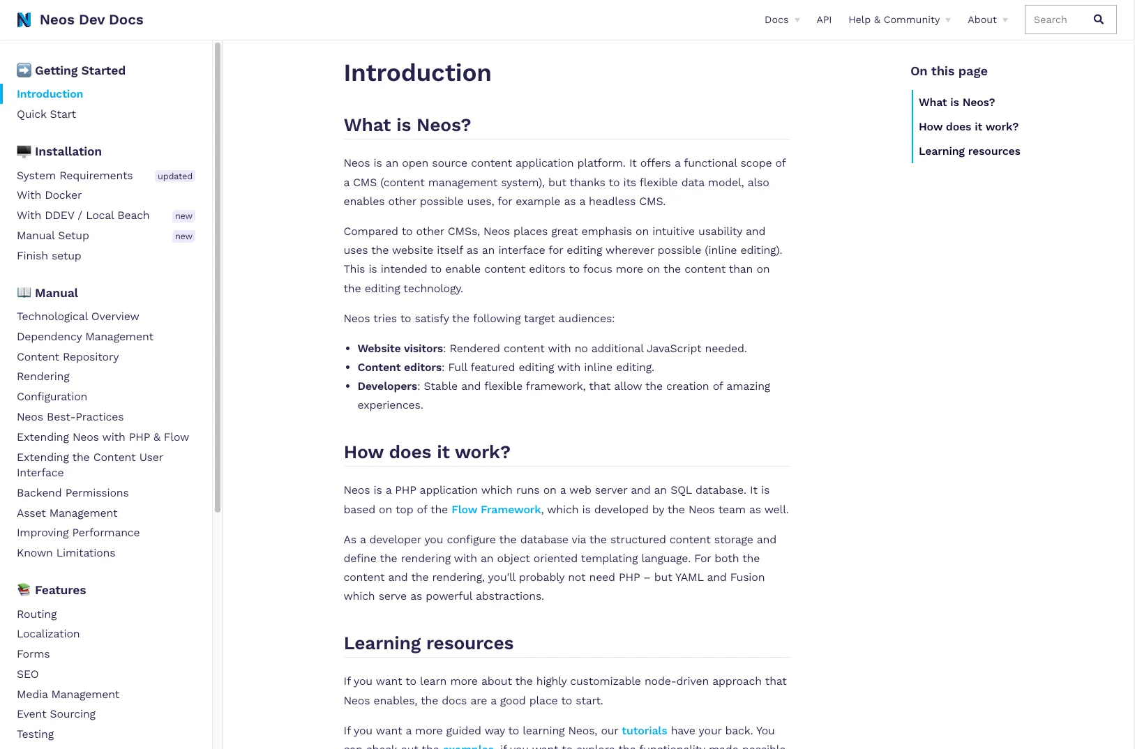Neue Dokumentation mit Neos